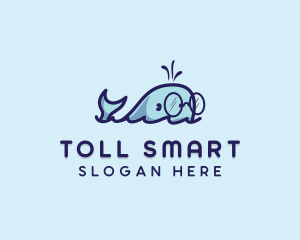 Smart Whale Animal logo design