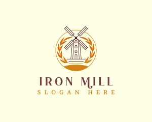 Flour Mill Windmill logo design