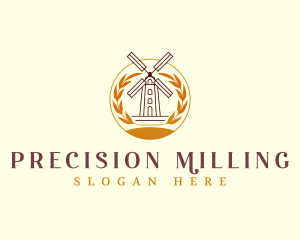 Flour Mill Windmill logo design