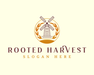 Flour Mill Windmill logo design