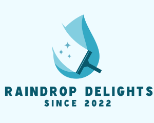 Water Droplet Cleaning Wiper logo design