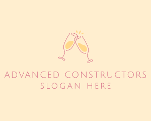 Champagne Glass Toast logo design