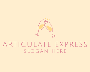 Champagne Glass Toast logo design