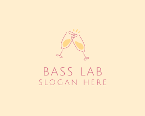 Champagne Glass Toast logo design