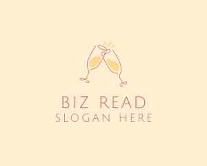 Champagne Glass Toast logo design