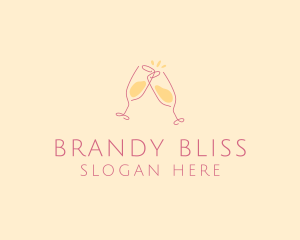 Champagne Glass Toast logo design