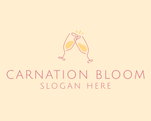 Champagne Glass Toast logo design