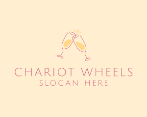 Champagne Glass Toast logo design