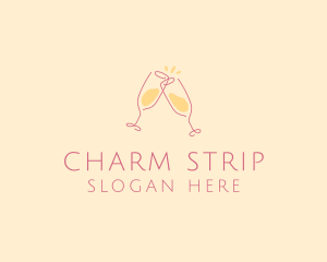 Champagne Glass Toast logo design