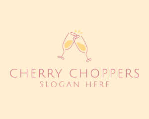 Champagne Glass Toast logo design