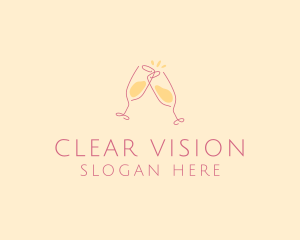 Champagne Glass Toast logo design