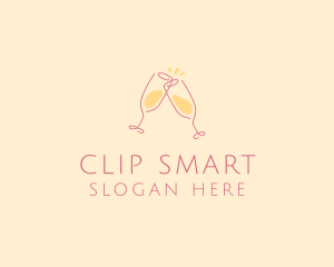 Champagne Glass Toast logo design