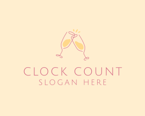 Champagne Glass Toast logo design