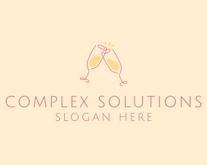 Champagne Glass Toast logo design