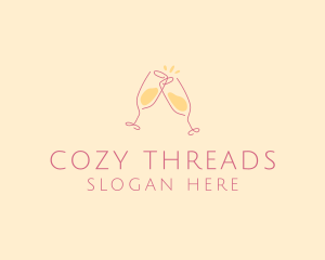 Champagne Glass Toast logo design