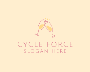 Champagne Glass Toast logo design