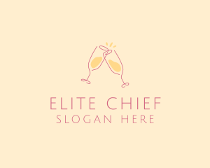 Champagne Glass Toast logo design