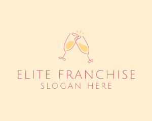 Champagne Glass Toast logo design