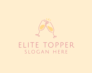 Champagne Glass Toast logo design