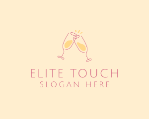 Champagne Glass Toast logo design