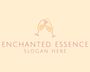 Champagne Glass Toast logo design