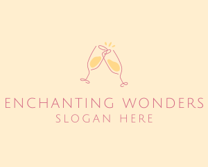 Champagne Glass Toast logo design