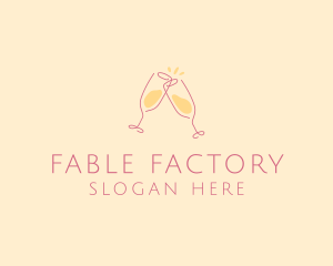 Champagne Glass Toast logo design