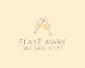 Champagne Glass Toast logo design