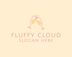 Champagne Glass Toast logo design