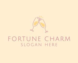 Champagne Glass Toast logo design