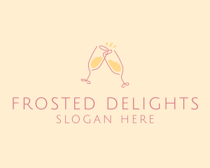 Champagne Glass Toast logo design