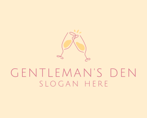 Champagne Glass Toast logo design