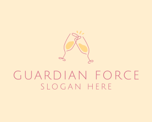 Champagne Glass Toast logo design