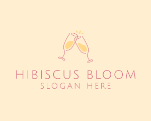 Champagne Glass Toast logo design