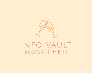 Champagne Glass Toast logo design