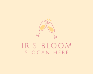 Champagne Glass Toast logo design