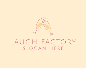 Champagne Glass Toast logo design