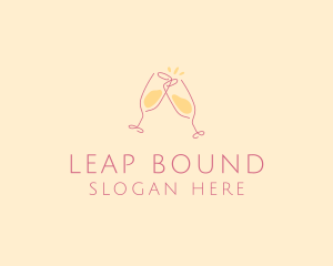 Champagne Glass Toast logo design