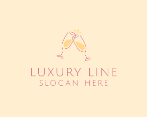 Champagne Glass Toast logo design