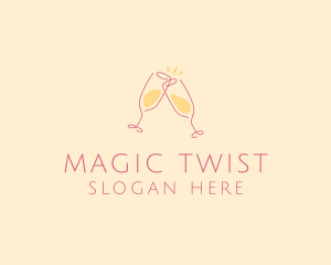 Champagne Glass Toast logo design