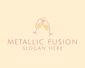 Champagne Glass Toast logo design