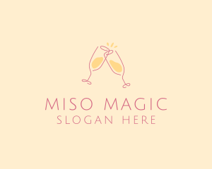 Champagne Glass Toast logo design