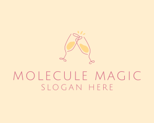 Champagne Glass Toast logo design