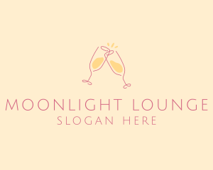 Champagne Glass Toast logo design