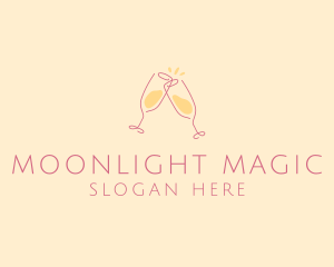 Champagne Glass Toast logo design