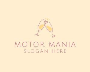 Champagne Glass Toast logo design