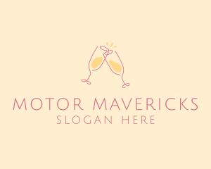 Champagne Glass Toast logo design