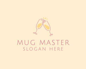 Champagne Glass Toast logo design