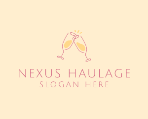 Champagne Glass Toast logo design