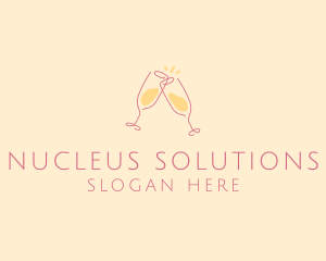 Champagne Glass Toast logo design